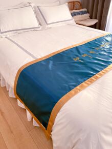 Người chạy giường satin thêu cây - Xanh đậm - Xem 6