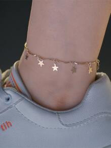 Niñas Pulsera tobillera con diseño de estrella - Amarillo Oro - Ver 2