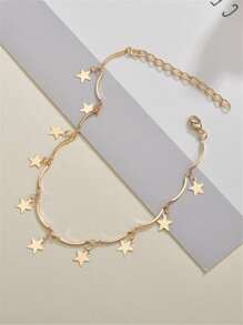 Niñas Pulsera tobillera con diseño de estrella - Amarillo Oro - Ver 3