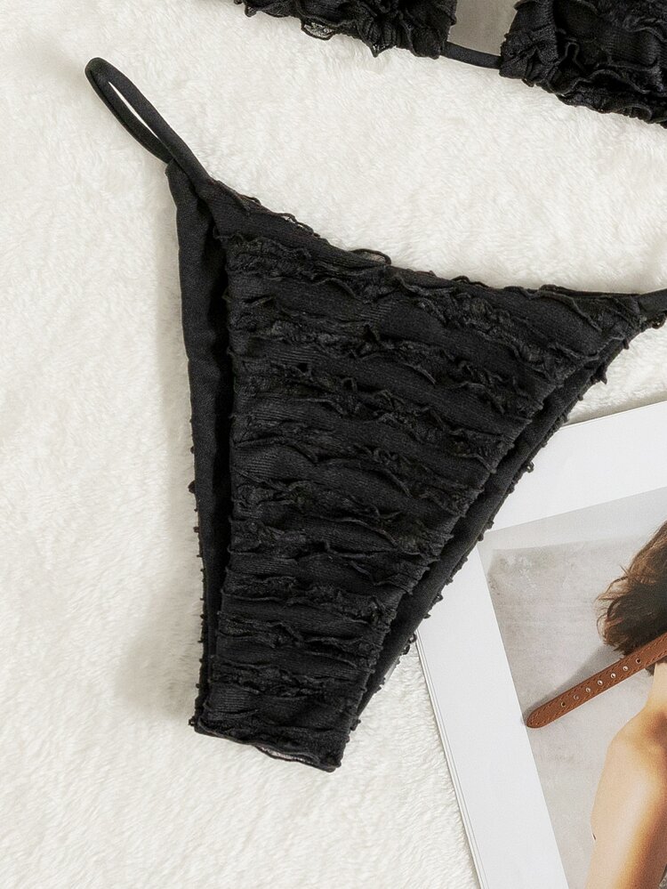 Summer Beach Lettuce Trim Detail Triangle Bikini