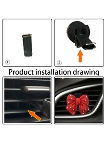 1 kẹp lỗ thoát khí trên ô tô với thiết kế hình cánh cung - Đỏ - Xem 4