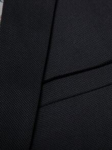 Manfinity Hombres Blazer con botón con doble bolsillo - Negro - Ver 3