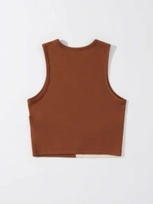 SHEIN Qutie 大碼撞色背心上衣 - 彩色 - 查看 2