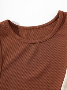 SHEIN Qutie 大碼撞色背心上衣 - 彩色 - 查看 4