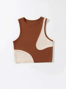 SHEIN Qutie 大碼撞色背心上衣 - 彩色 - 查看 6