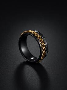 時尚流行男士羅馬數字細節戒指不銹鋼珠寶禮物和時尚外觀 - 彩色 - 查看 1