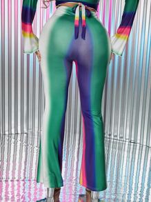 SHEIN SXY 撞色喇叭褲