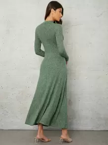 Mulvari Marled Knit Mock Neck Dress - Mint Green - View 2