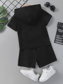 SHEIN Bộ thời trang bé trai Hoạt hình Giải trí - màu đen - Xem 2