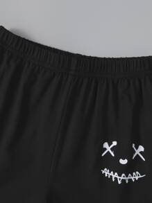 SHEIN Bộ thời trang bé trai Hoạt hình Giải trí - màu đen - Xem 3