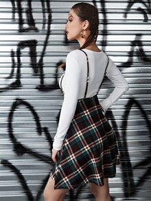 Tartan Pinafore Dress - Multicolor - View 2