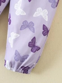 Bebé Top de tirantes con estampado de mariposa con pantalones - Morado - Ver 6