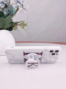 Letter Graphic Phone Case With Stand-Out Phone Grip