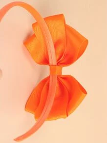 小女童蝴蝶結裝飾髮箍 - 橘色 - 查看 2