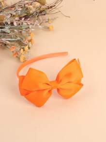 小女童蝴蝶結裝飾髮箍 - 橘色 - 查看 3