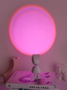 1入組宇航員LED彩虹投影燈 - 粉色 - 查看 3