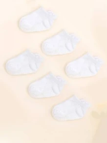 6 đôi tất đơn giản cho bé - trắng - Xem 1