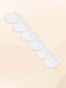 6 đôi tất đơn giản cho bé - trắng - Xem 3