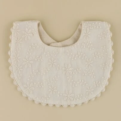 Baby Flower Embroidered Bib