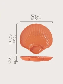 2pcs Shell Design Random Color Plate - Multicolor - View 7