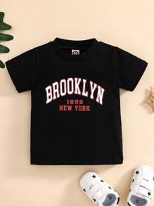 Baby Letter Graphic Tee - Black - View 1