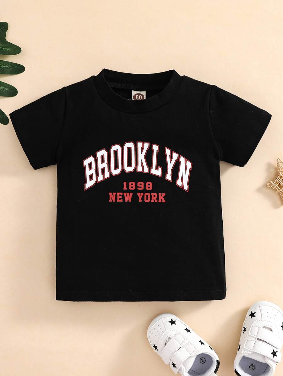 Baby Letter Graphic Tee - Black - View 1