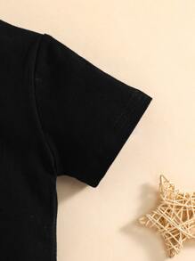 Baby Letter Graphic Tee - Black - View 4