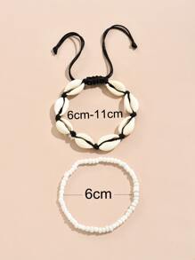 2 cái Shell trang trí vòng chân - Đen và trắng - Xem 3