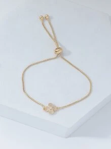 Vòng tay trang trí hoa Cubic Zirconia Valentine, Mẹ, Mẹ, Ngày của Mẹ, Quà tặng - Vàng - Xem 1