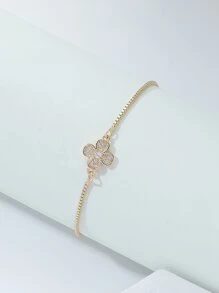 Vòng tay trang trí hoa Cubic Zirconia Valentine, Mẹ, Mẹ, Ngày của Mẹ, Quà tặng - Vàng - Xem 2