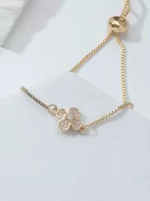 Vòng tay trang trí hoa Cubic Zirconia Valentine, Mẹ, Mẹ, Ngày của Mẹ, Quà tặng - Vàng - Xem 3