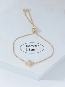 Vòng tay trang trí hoa Cubic Zirconia Valentine, Mẹ, Mẹ, Ngày của Mẹ, Quà tặng - Vàng - Xem 4