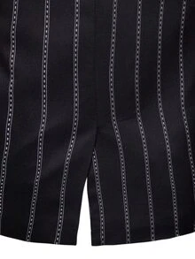 Manfinity Men Striped Print Shawl Collar Blazer - Black - View 5