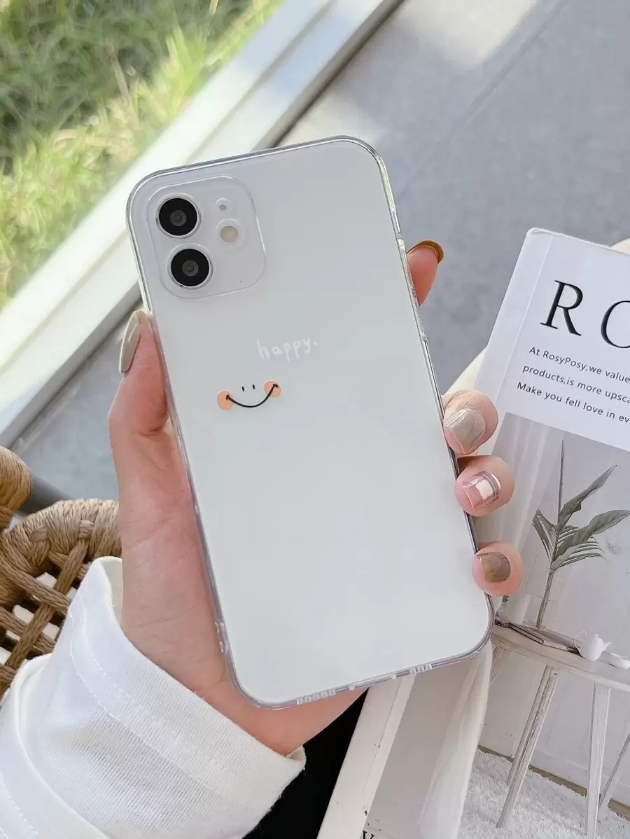 Cartoon Face Clear Phone Case - Clear - View 1