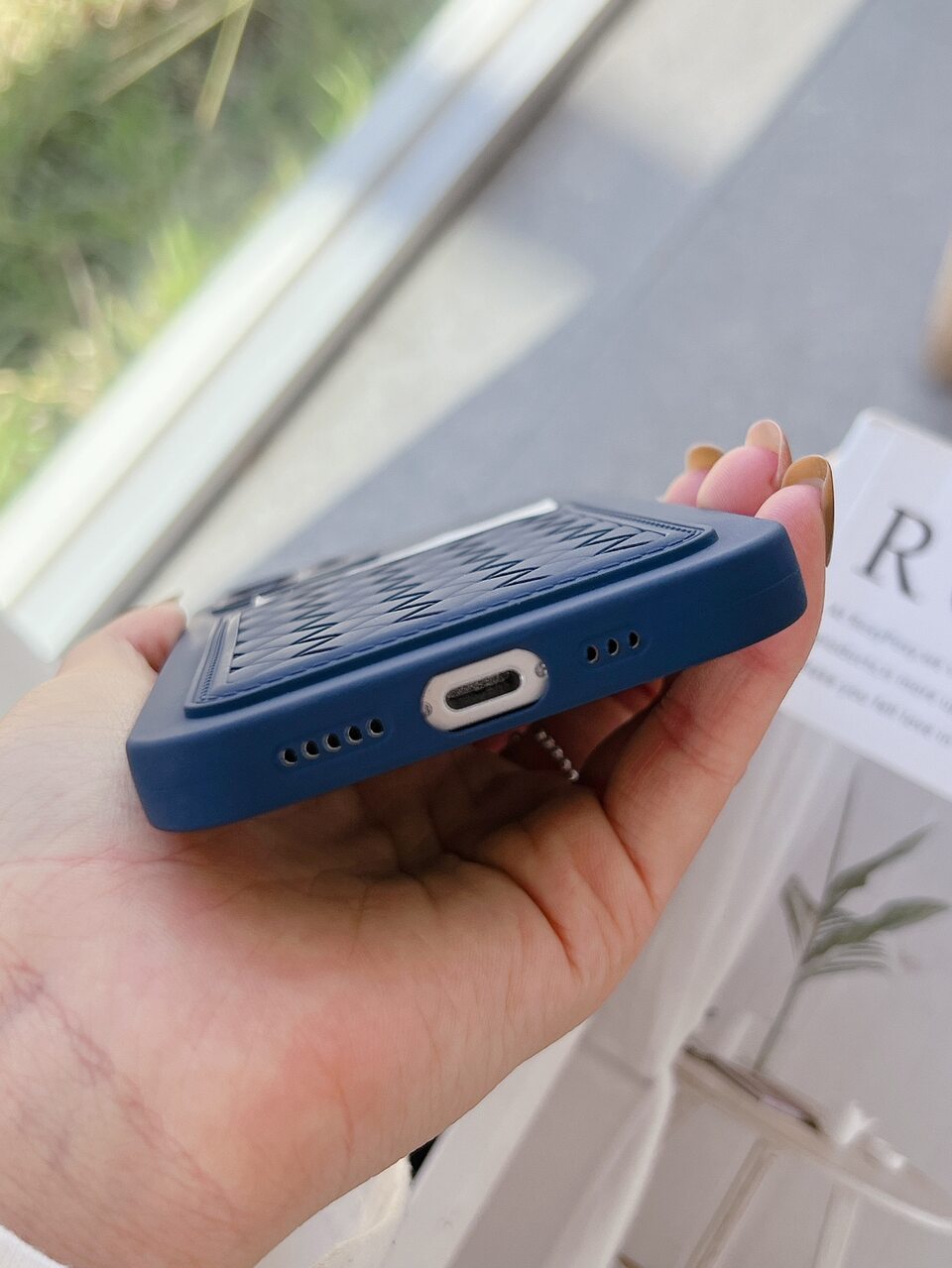 Woven Pattern Card Slot Phone Case