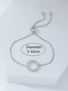 Vòng tay Khối Zirconia  Trang trí tròn - Bạc - Xem 4