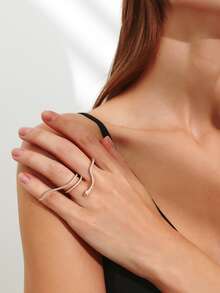 Nhẫn Khối Zirconia  Trang trí - Vàng - Xem 3