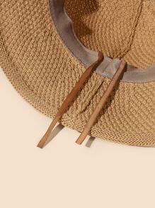 Solid Woven Bucket Hat - Khaki - View 3