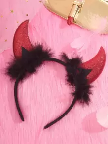 Tiệc tùng 1 cái Vòng tóc nhung đen hình sừng đỏ dành cho nữ dùng cho tiệc tùng/lễ hội Halloween - Nhiều màu - Xem 1