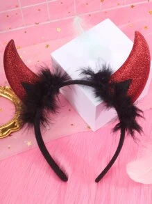 Tiệc tùng 1 cái Vòng tóc nhung đen hình sừng đỏ dành cho nữ dùng cho tiệc tùng/lễ hội Halloween - Nhiều màu - Xem 3