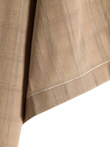 Manfinity Áo sơ mi Nam Nút phía trước Sọc ca rô Giải trí - Màu Khaki - Xem 4