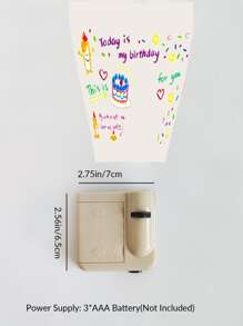 1pc Birthday Projection Lamp, Creative Plastic Birthday Projection Ambient Light For Birthday Party - Multicolor - View 3