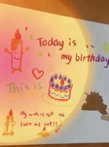 1pc Birthday Projection Lamp, Creative Plastic Birthday Projection Ambient Light For Birthday Party - Multicolor - View 4