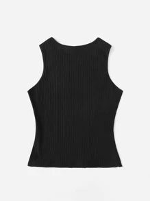 SHEIN EZwear Top sans manches côtelé