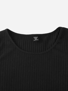 SHEIN EZwear Top sans manches côtelé
