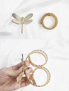 Dragonfly Design Curtain Curtain Curtain - Vàng - Xem 8