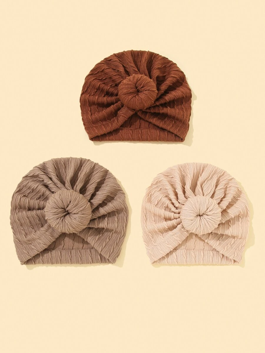 3pcs Baby Knot Decor Hat - Multicolor - View 1