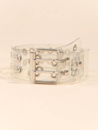 Eyelet Decor Clear Belt