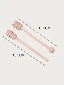 2支木製蜂蜜攪拌棒