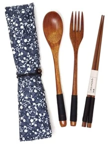 一套勺子、筷子、叉子餐具袋，家用日常用品